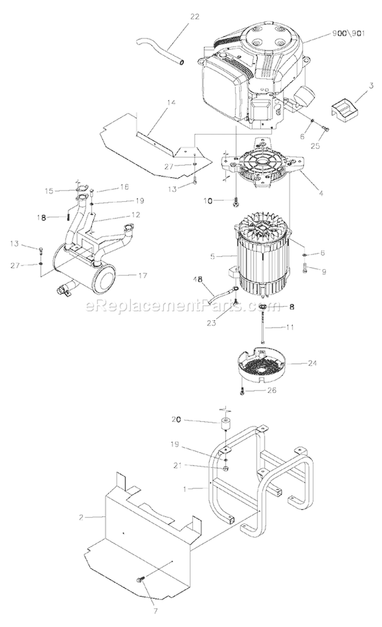 Page D Diagram and Parts List for 040243-1  Briggs and Stratton Generator
